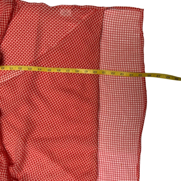 Hot & Delicious Gingham Top Wrap Red White Semi Sheer Small S NWT - Picture 9 of 13